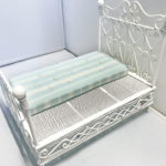 Miniature Dollhouse Mattress, Blue Green Mint Ticking, Single